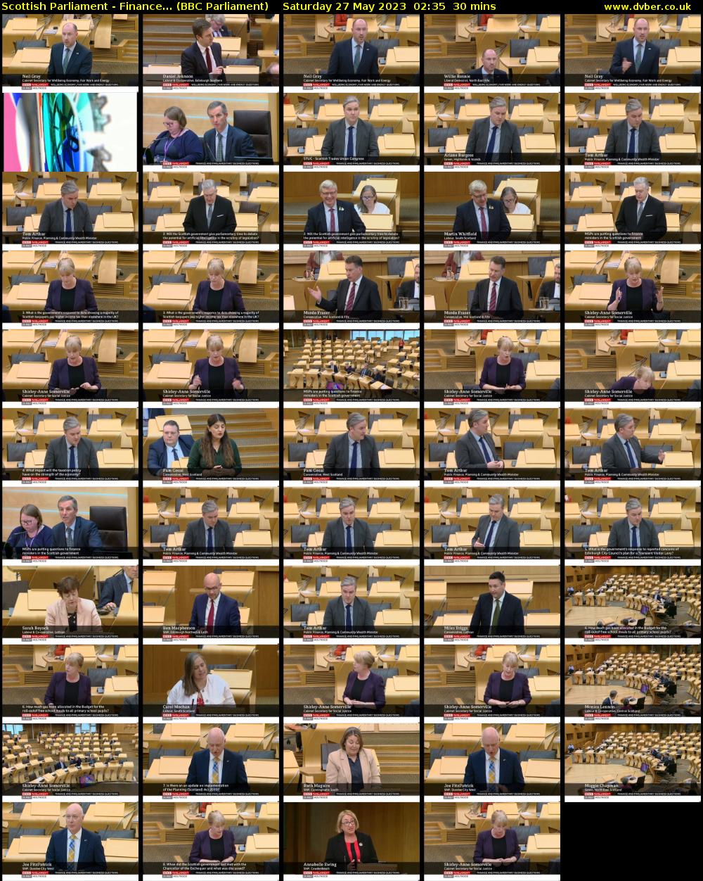 Scottish Parliament - Finance... (BBC Parliament) Saturday 27 May 2023 02:35 - 03:05