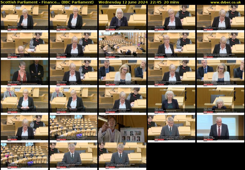Scottish Parliament - Finance... (BBC Parliament) Wednesday 12 June 2024 22:45 - 23:05