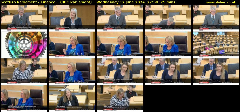 Scottish Parliament - Finance... (BBC Parliament) Wednesday 12 June 2024 22:50 - 23:15