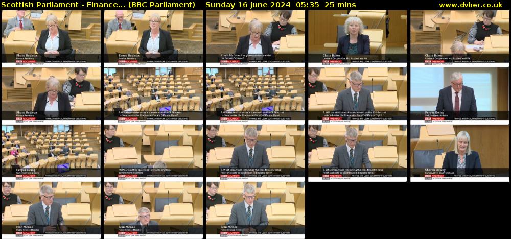 Scottish Parliament - Finance... (BBC Parliament) Sunday 16 June 2024 05:35 - 06:00
