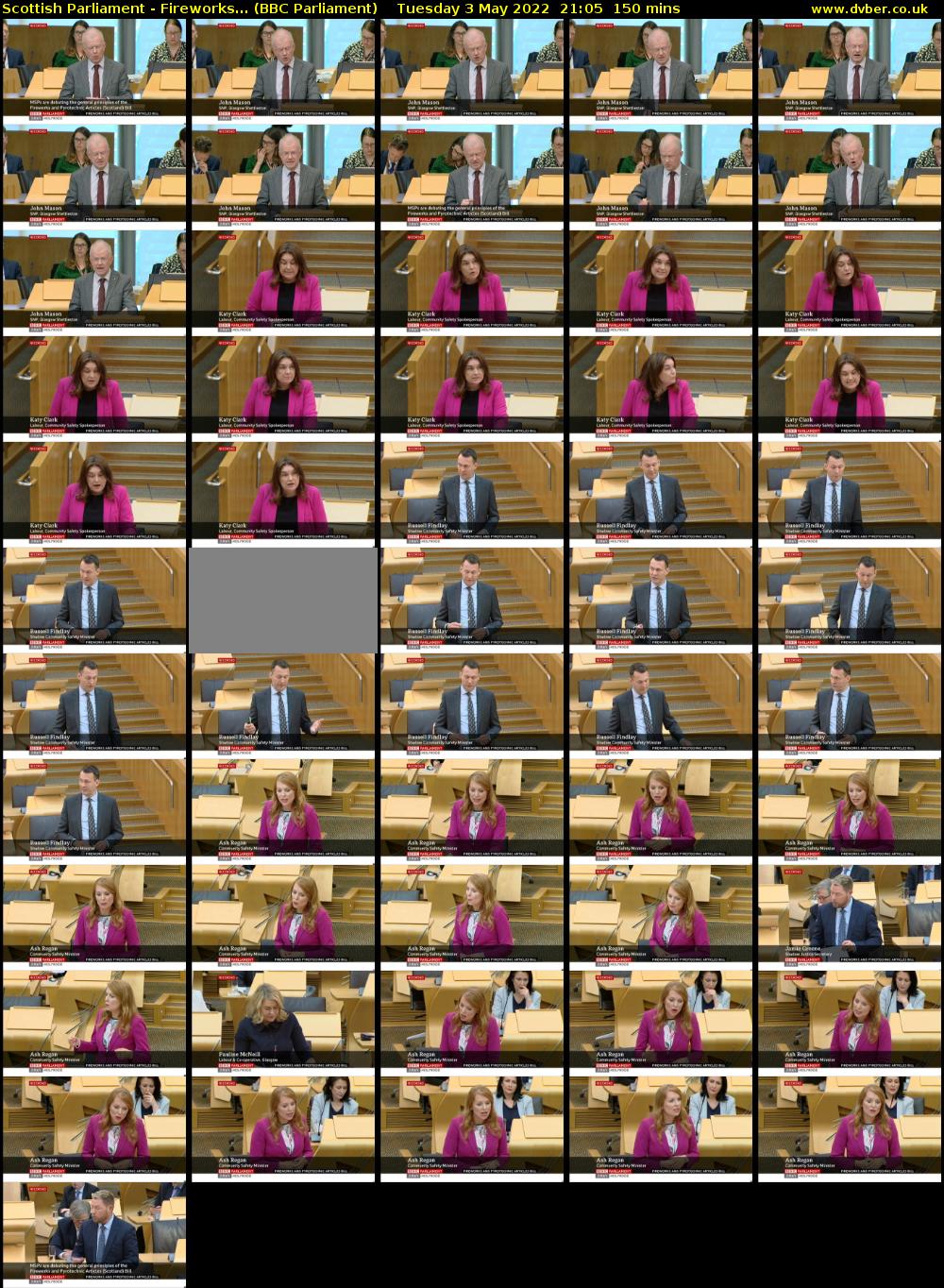 Scottish Parliament - Fireworks... (BBC Parliament) Tuesday 3 May 2022 21:05 - 23:35