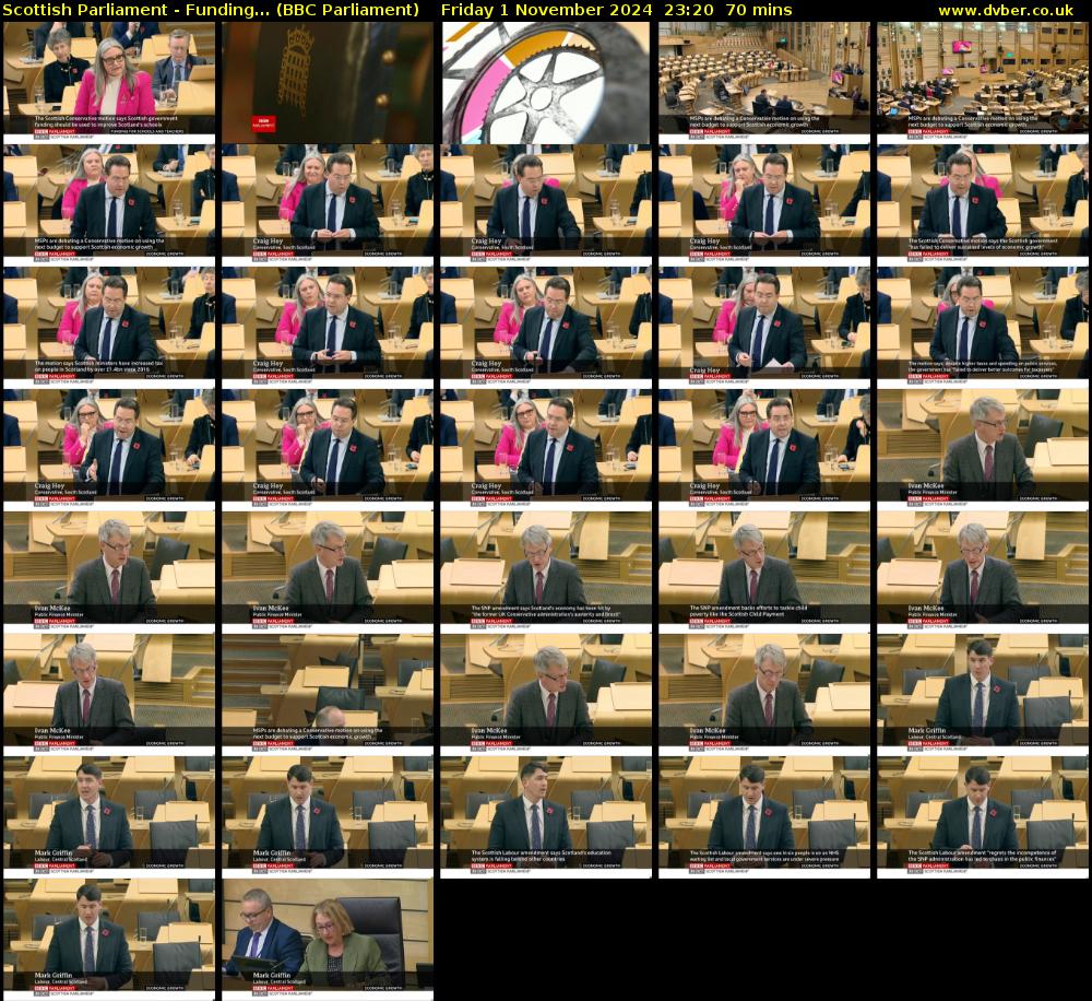 Scottish Parliament - Funding... (BBC Parliament) Friday 1 November 2024 23:20 - 00:30