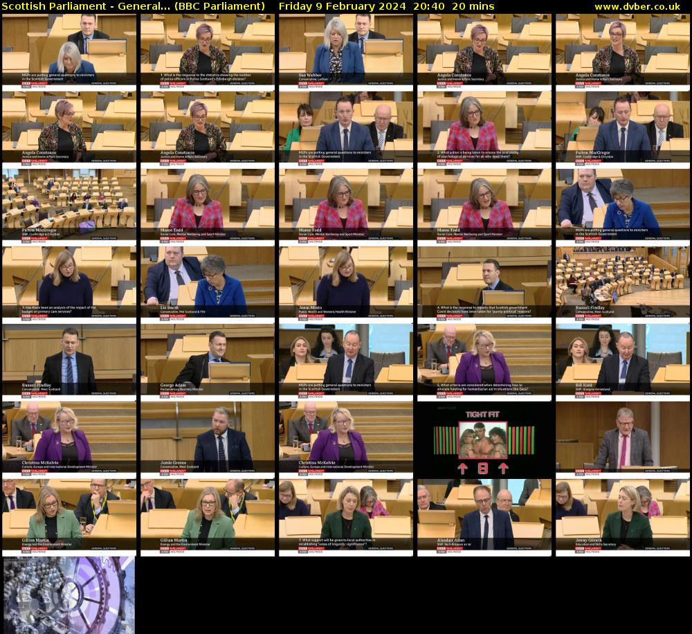 Scottish Parliament - General... (BBC Parliament) Friday 9 February 2024 20:40 - 21:00