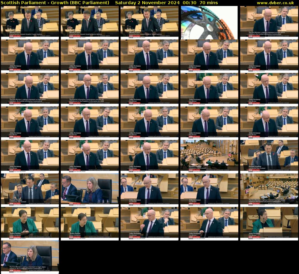Scottish Parliament - Growth (BBC Parliament) Saturday 2 November 2024 00:30 - 01:40