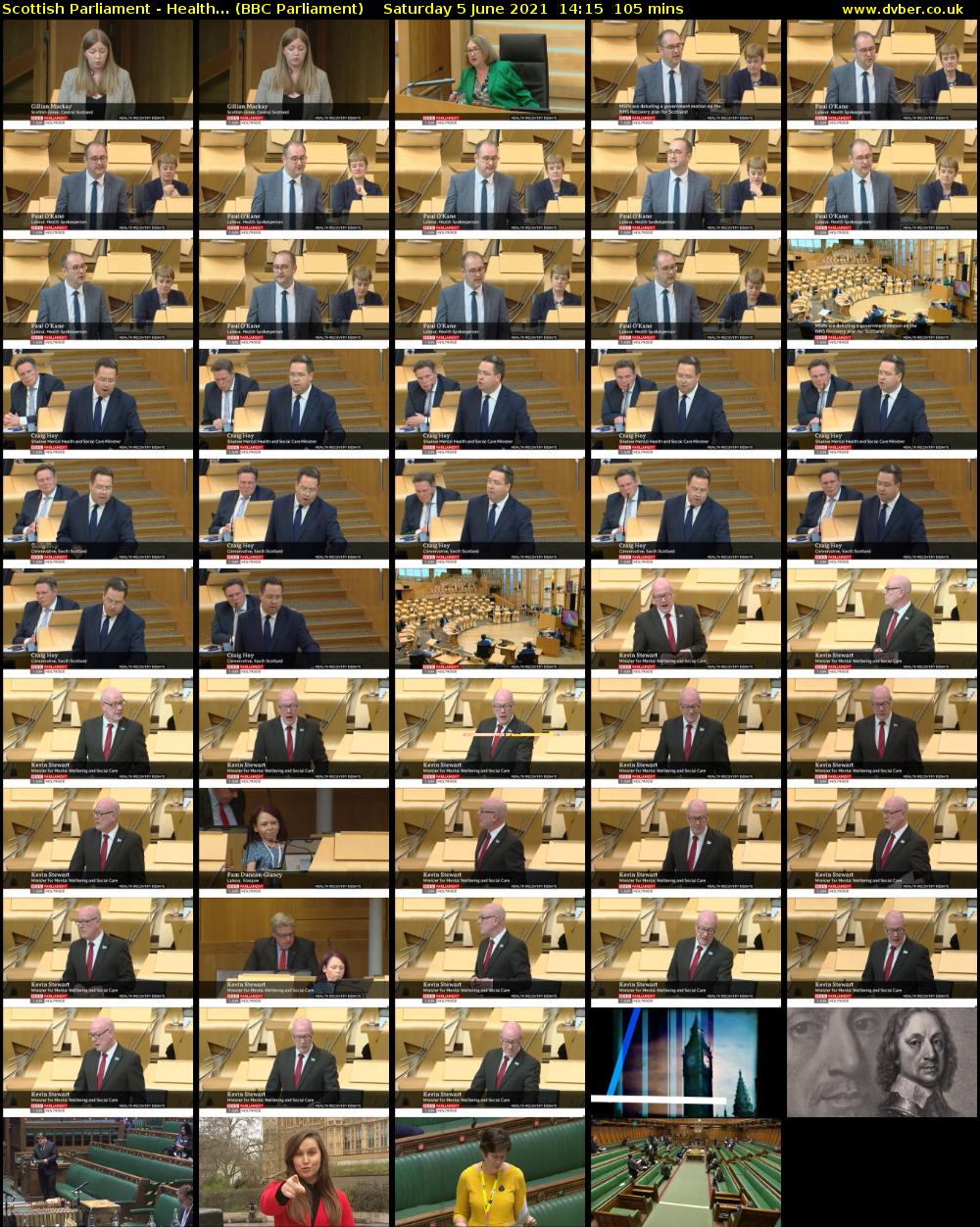 Scottish Parliament - Health... (BBC Parliament) Saturday 5 June 2021 14:15 - 16:00