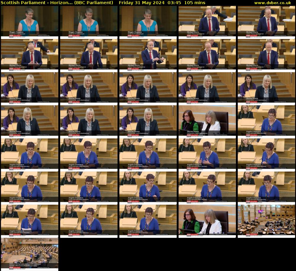 Scottish Parliament - Horizon... (BBC Parliament) Friday 31 May 2024 03:45 - 05:30