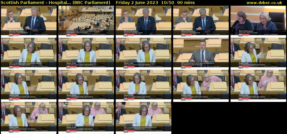 Scottish Parliament - Hospital... (BBC Parliament) Friday 2 June 2023 10:50 - 12:20