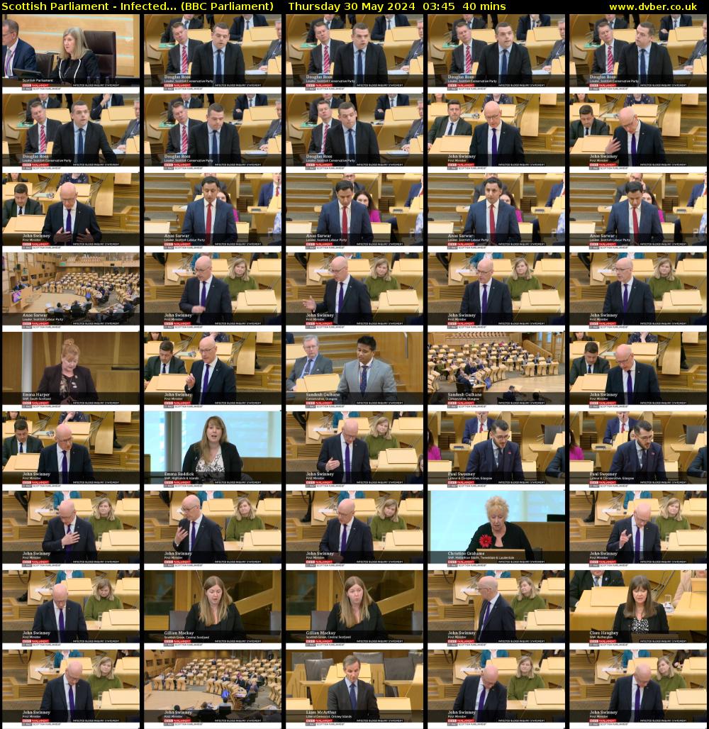 Scottish Parliament - Infected... (BBC Parliament) Thursday 30 May 2024 03:45 - 04:25