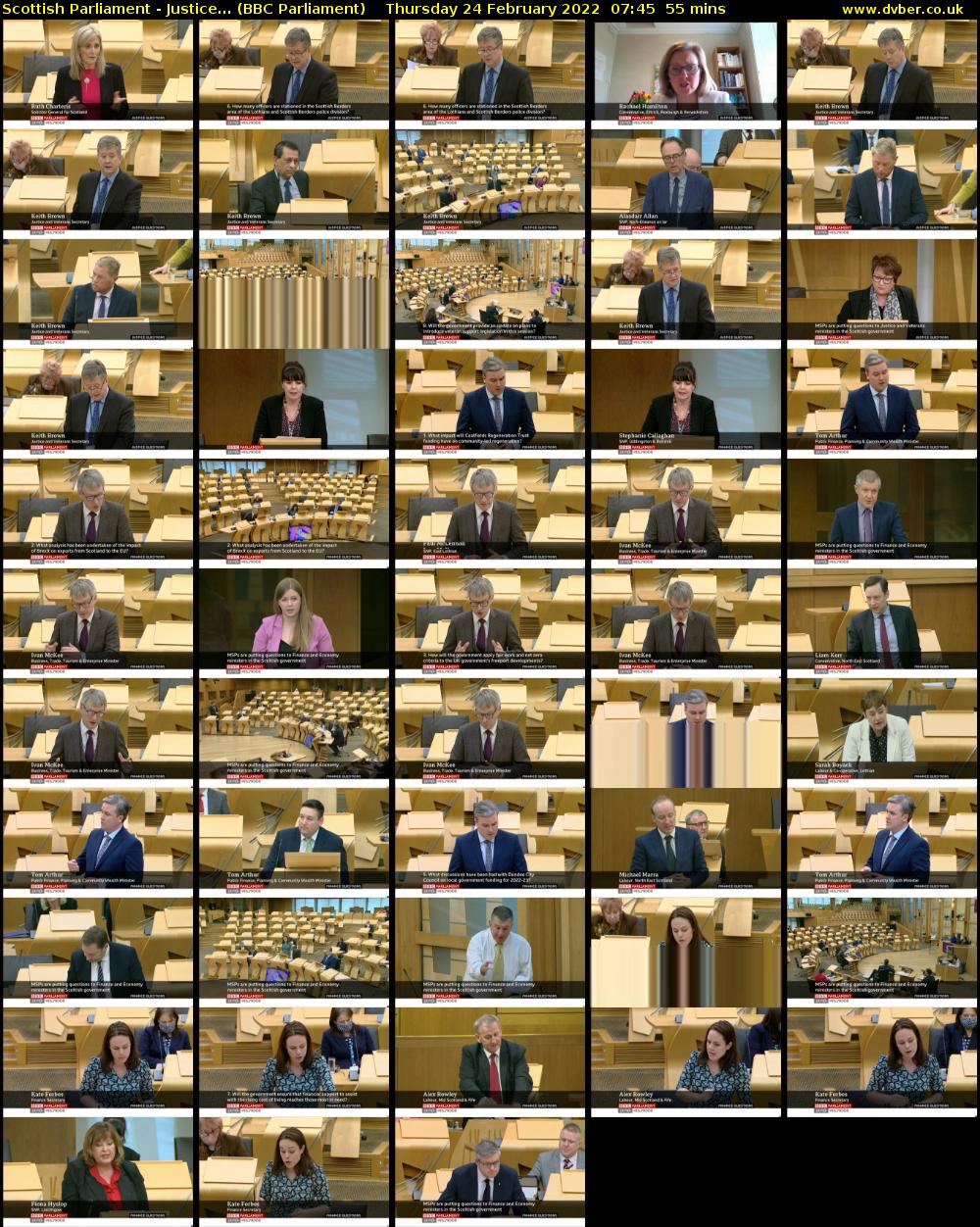 Scottish Parliament - Justice... (BBC Parliament) Thursday 24 February 2022 07:45 - 08:40