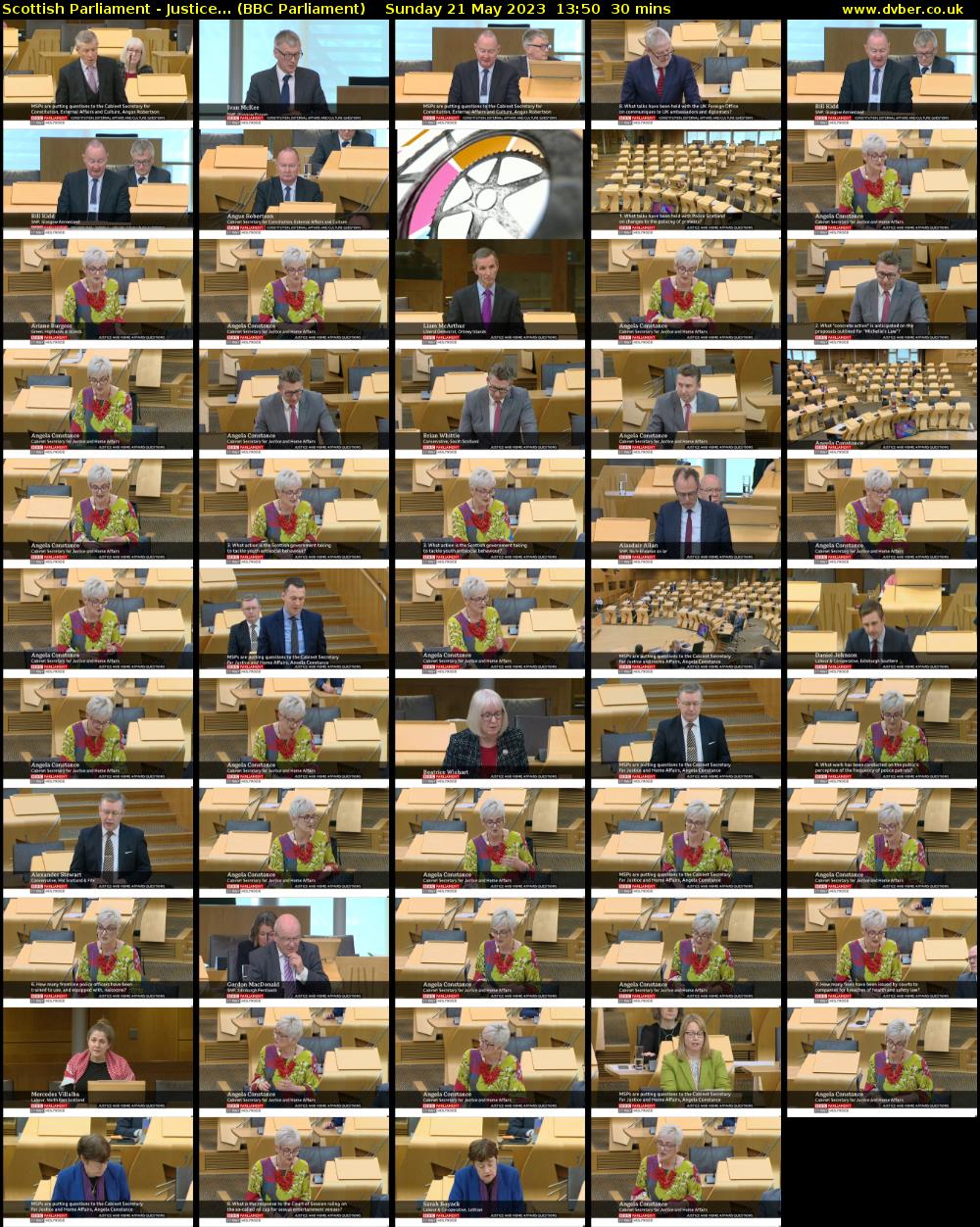 Scottish Parliament - Justice... (BBC Parliament) Sunday 21 May 2023 13:50 - 14:20