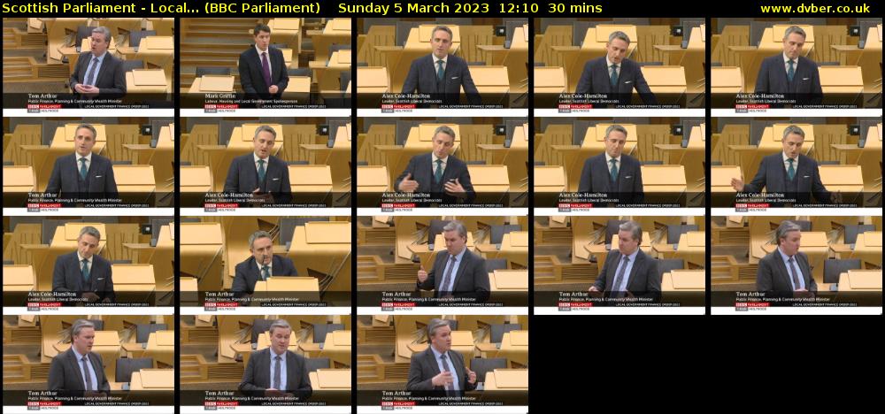 Scottish Parliament - Local... (BBC Parliament) Sunday 5 March 2023 12:10 - 12:40