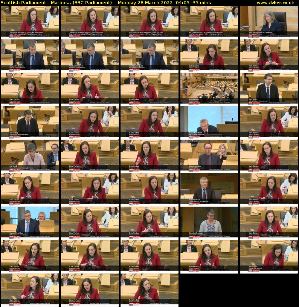 Scottish Parliament - Marine... (BBC Parliament) Monday 28 March 2022 04:05 - 04:40