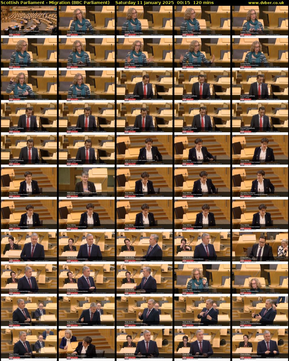 Scottish Parliament - Migration (BBC Parliament) Saturday 11 January 2025 00:15 - 02:15