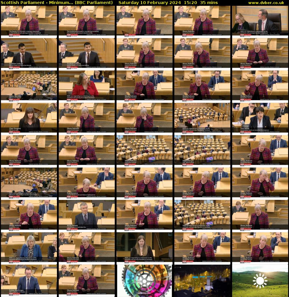Scottish Parliament - Minimum... (BBC Parliament) Saturday 10 February 2024 15:20 - 15:55