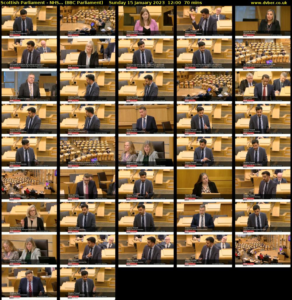 Scottish Parliament - NHS... (BBC Parliament) Sunday 15 January 2023 12:00 - 13:10