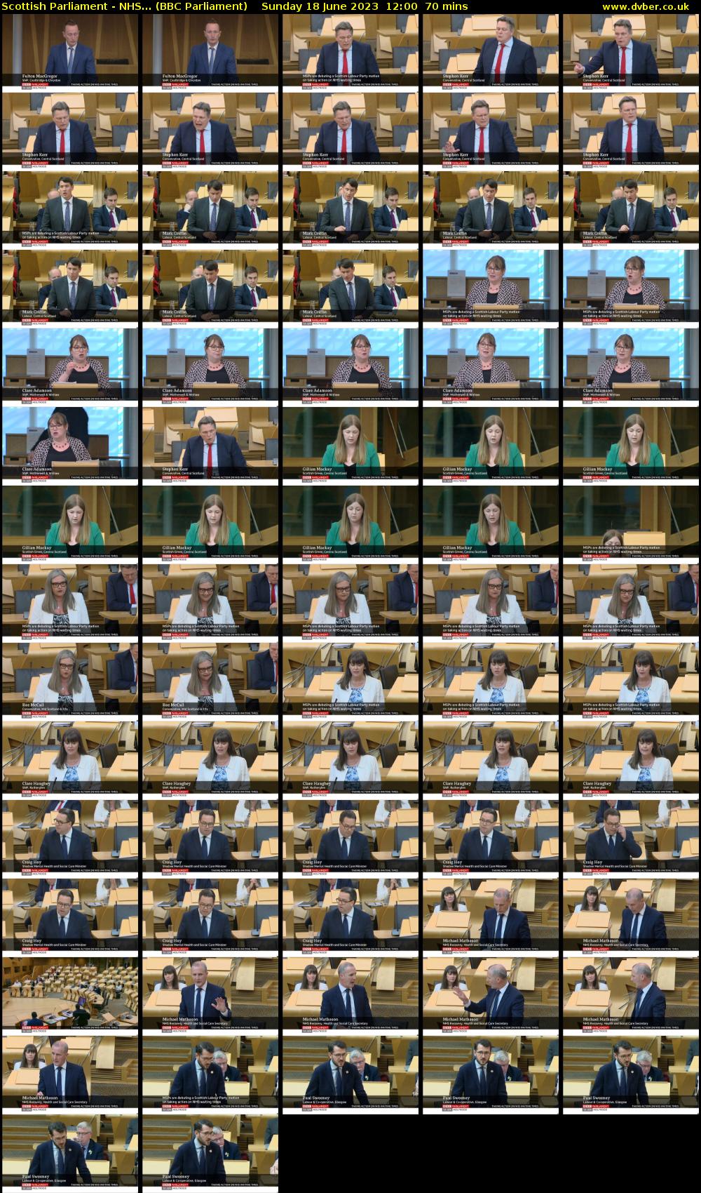 Scottish Parliament - NHS... (BBC Parliament) Sunday 18 June 2023 12:00 - 13:10