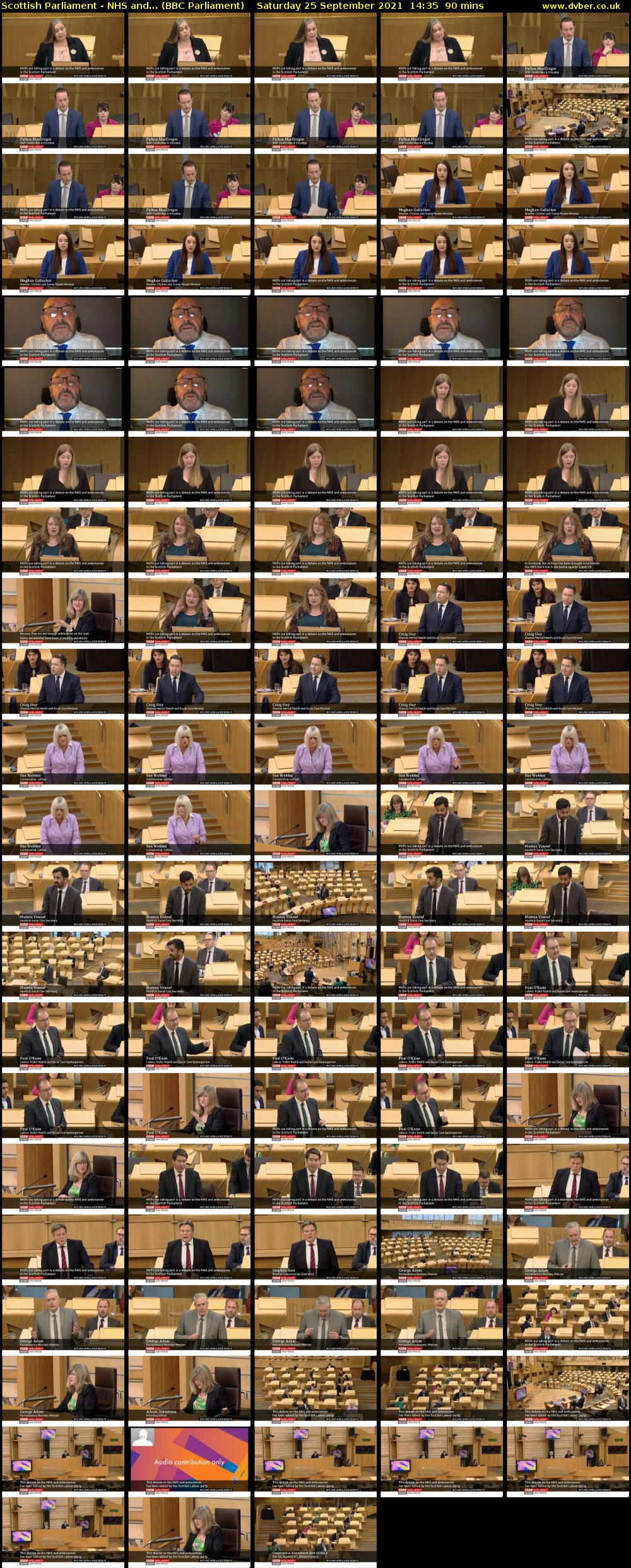Scottish Parliament - NHS and... (BBC Parliament) Saturday 25 September 2021 14:35 - 16:05