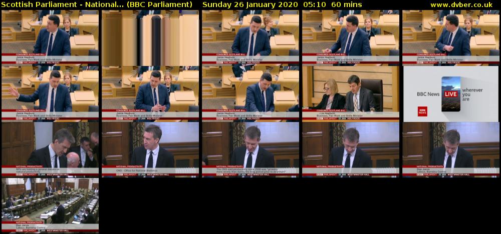 Scottish Parliament - National... (BBC Parliament) Sunday 26 January 2020 05:10 - 06:10