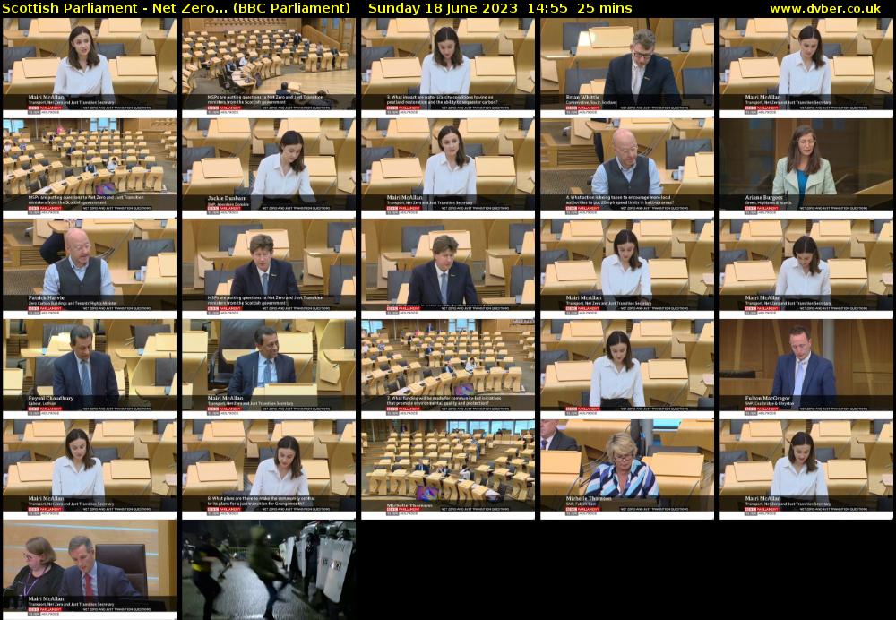 Scottish Parliament - Net Zero... (BBC Parliament) Sunday 18 June 2023 14:55 - 15:20