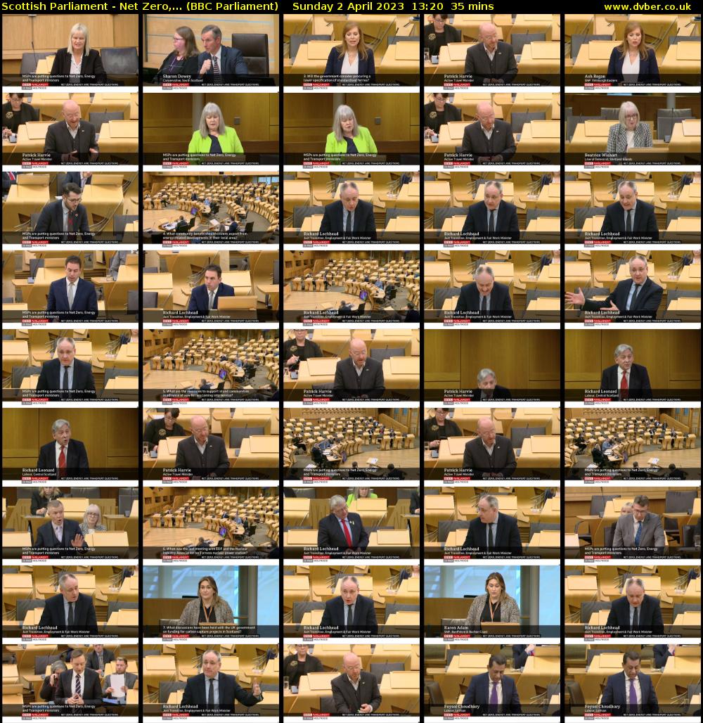 Scottish Parliament - Net Zero,... (BBC Parliament) Sunday 2 April 2023 13:20 - 13:55