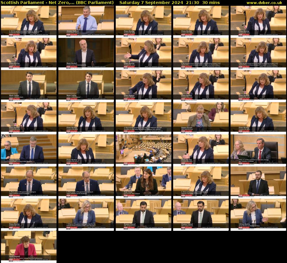 Scottish Parliament - Net Zero,... (BBC Parliament) Saturday 7 September 2024 21:30 - 22:00