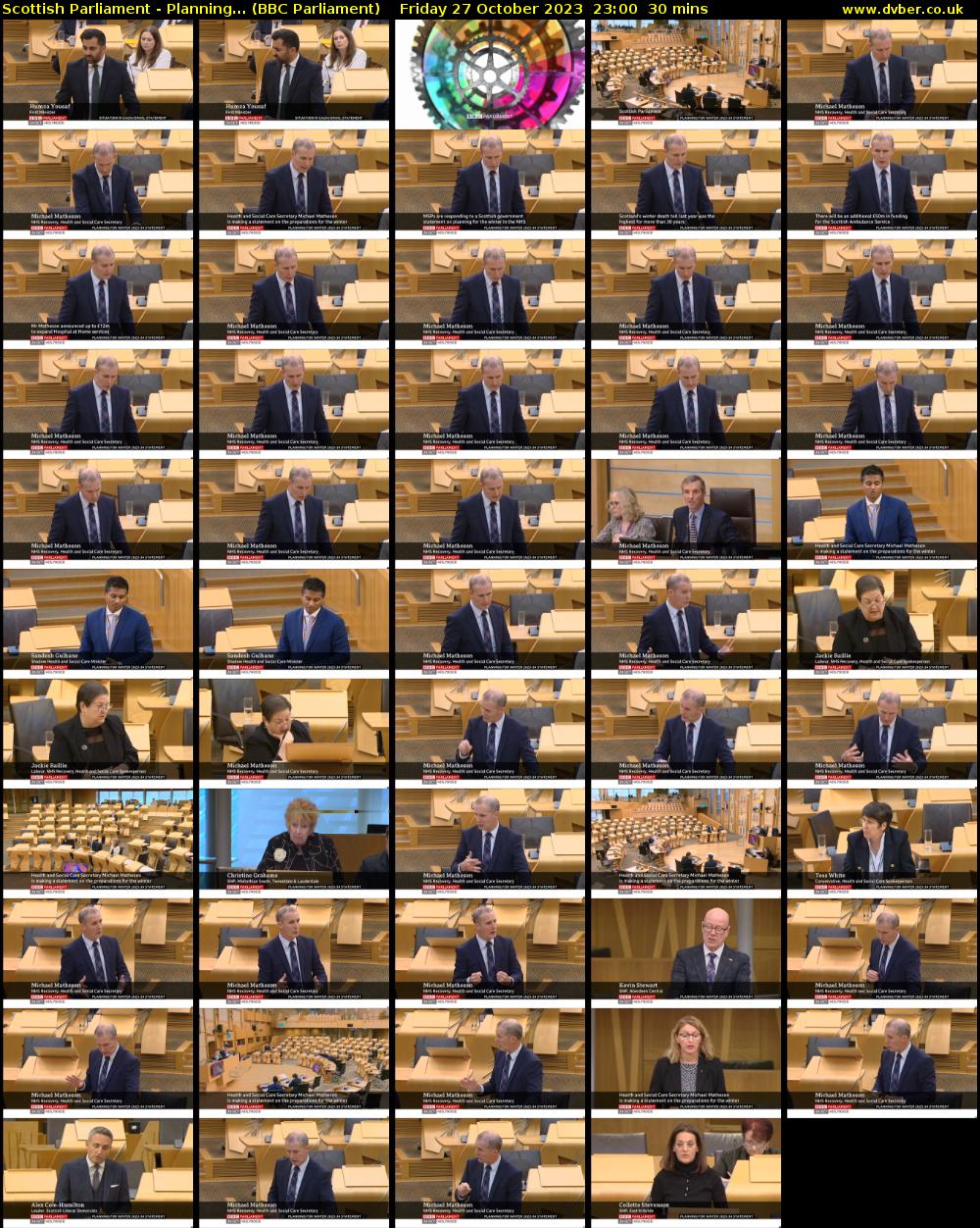 Scottish Parliament - Planning... (BBC Parliament) Friday 27 October 2023 23:00 - 23:30