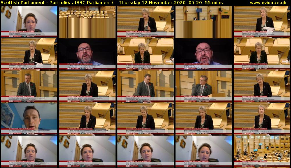 Scottish Parliament - Portfolio... (BBC Parliament) Thursday 12 November 2020 05:20 - 06:15