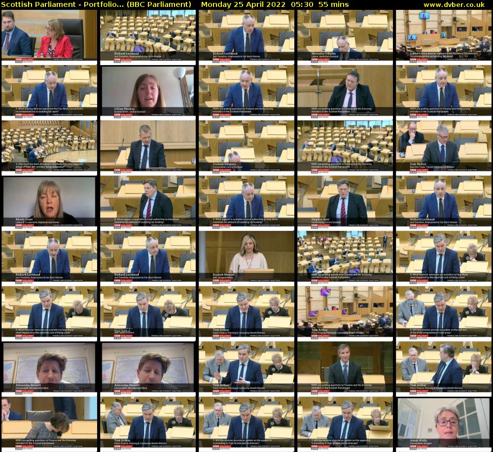 Scottish Parliament - Portfolio... (BBC Parliament) Monday 25 April 2022 05:30 - 06:25
