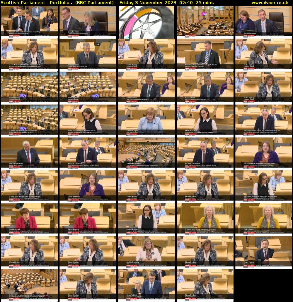 Scottish Parliament - Portfolio... (BBC Parliament) Friday 3 November 2023 02:40 - 03:05