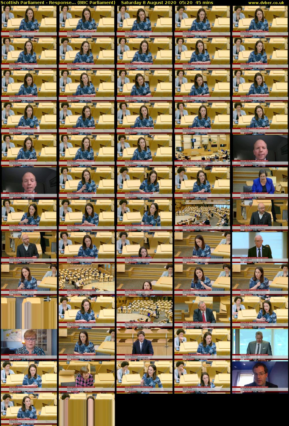 Scottish Parliament - Response... (BBC Parliament) Saturday 8 August 2020 05:20 - 06:05