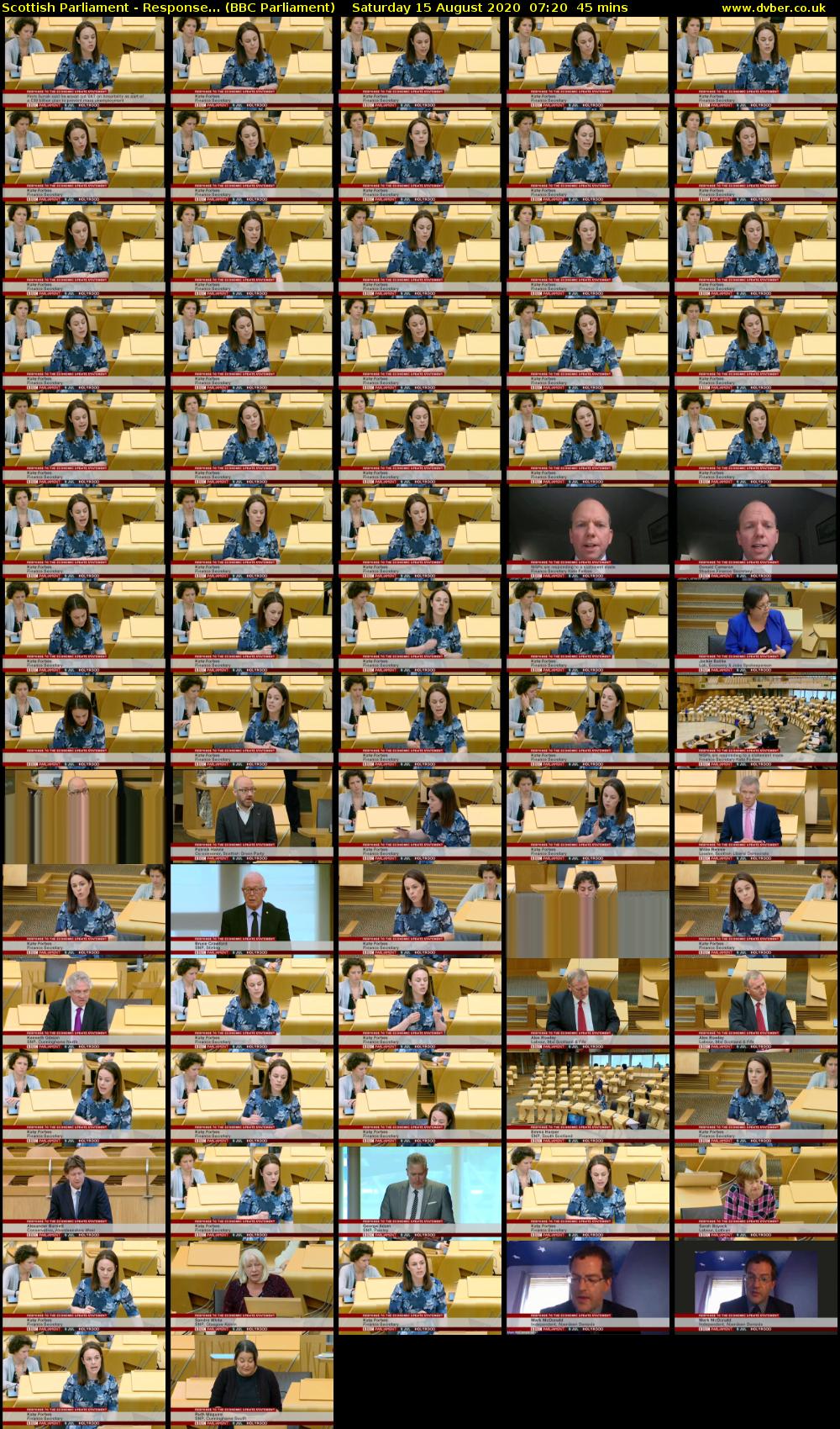 Scottish Parliament - Response... (BBC Parliament) Saturday 15 August 2020 07:20 - 08:05