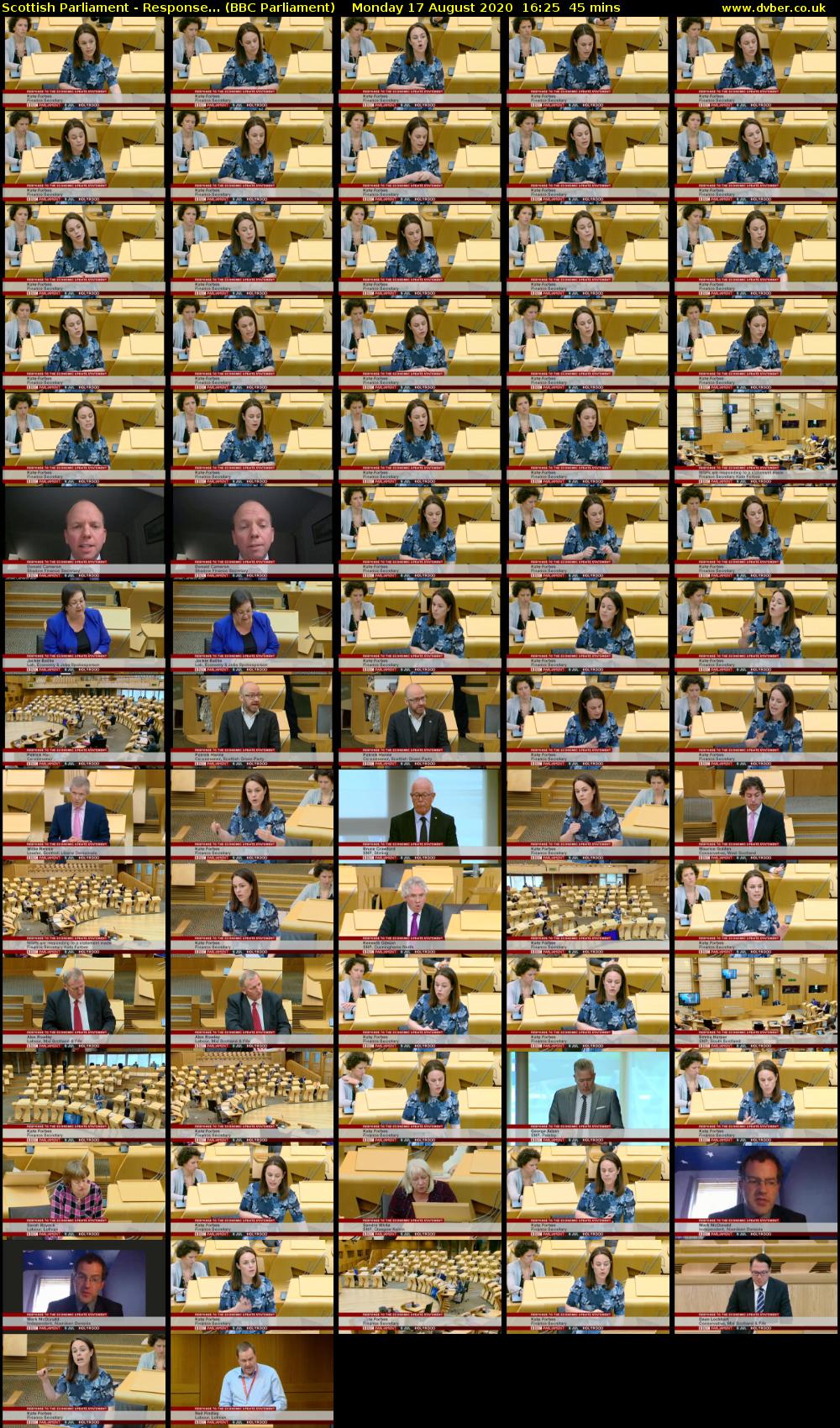 Scottish Parliament - Response... (BBC Parliament) Monday 17 August 2020 16:25 - 17:10