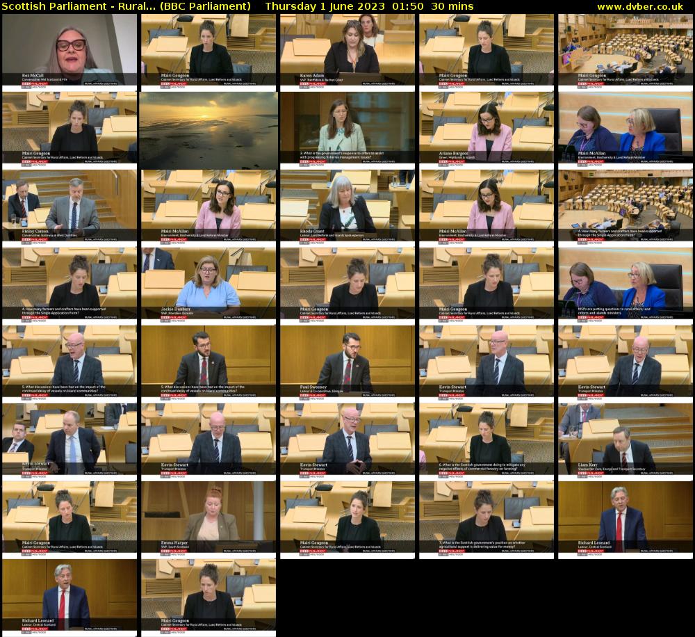 Scottish Parliament - Rural... (BBC Parliament) Thursday 1 June 2023 01:50 - 02:20