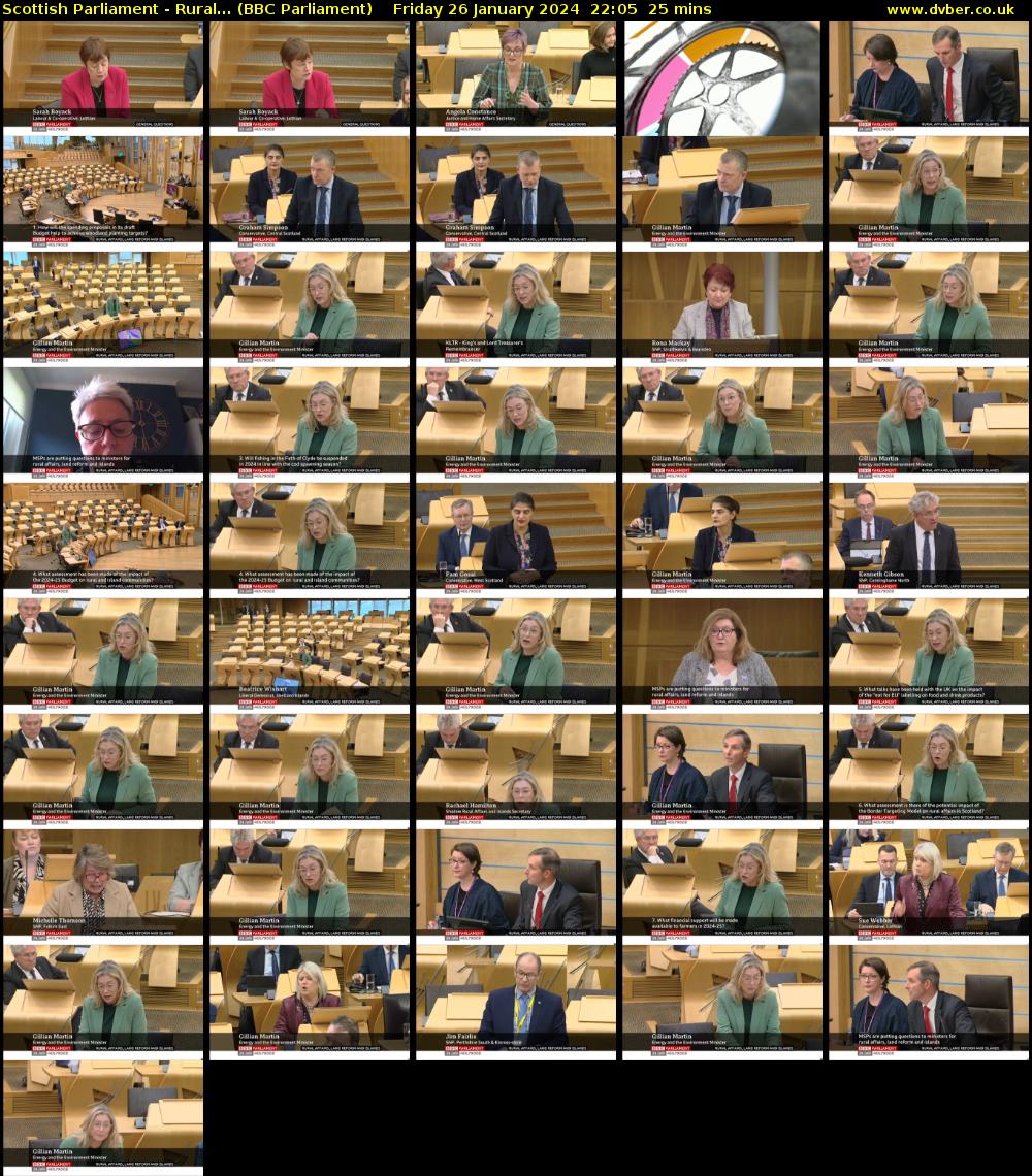 Scottish Parliament - Rural... (BBC Parliament) Friday 26 January 2024 22:05 - 22:30