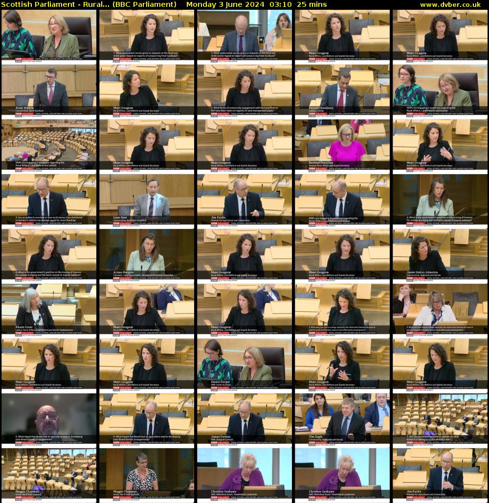 Scottish Parliament - Rural... (BBC Parliament) Monday 3 June 2024 03:10 - 03:35