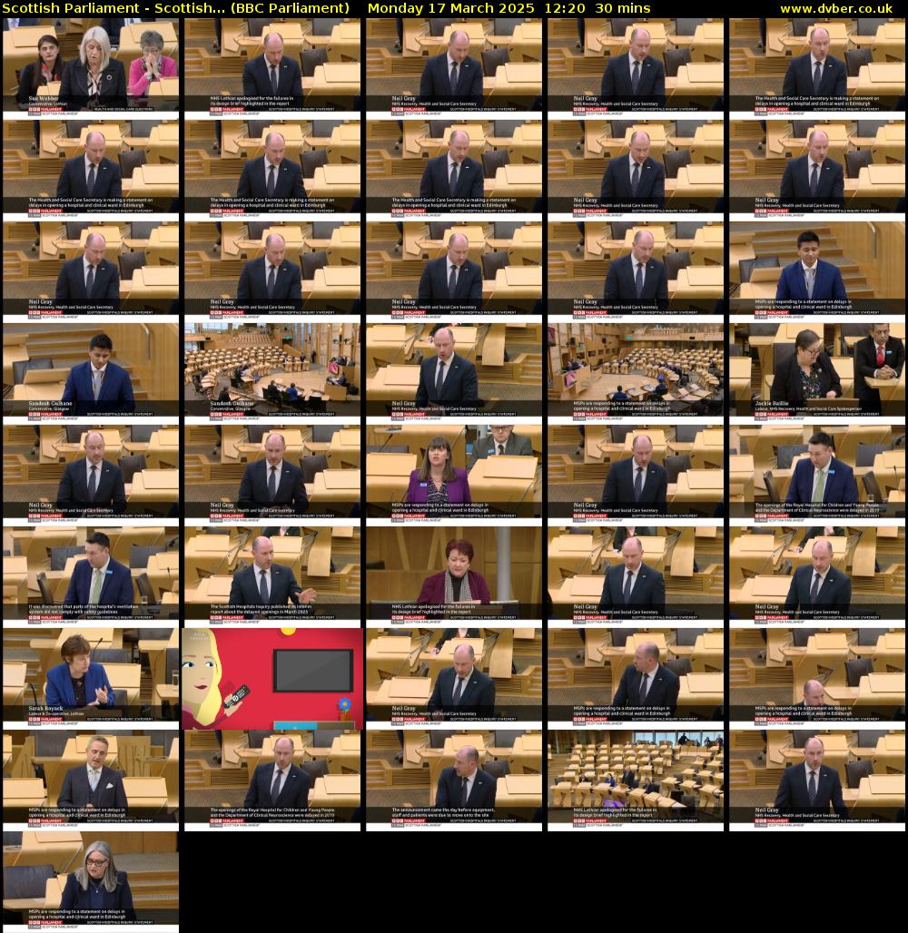 Scottish Parliament - Scottish... (BBC Parliament) Monday 17 March 2025 12:20 - 12:50