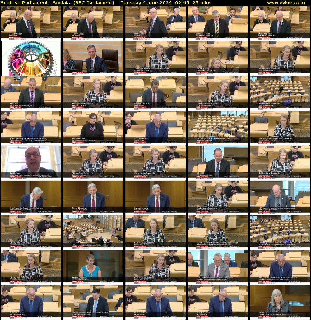 Scottish Parliament - Social... (BBC Parliament) Tuesday 4 June 2024 02:45 - 03:10