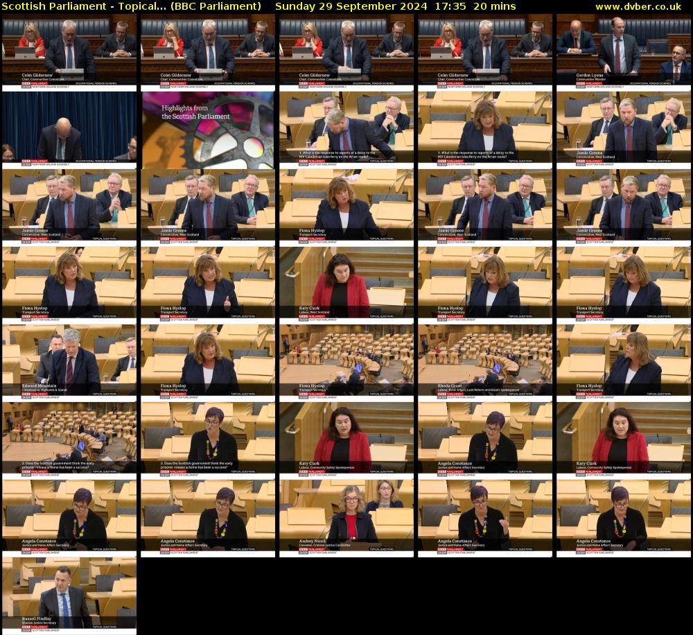 Scottish Parliament - Topical... (BBC Parliament) Sunday 29 September 2024 17:35 - 17:55