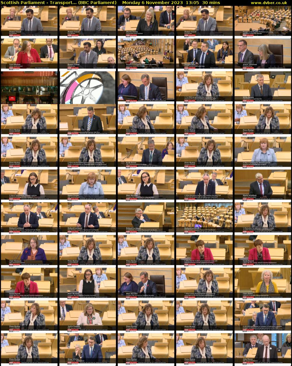 Scottish Parliament - Transport... (BBC Parliament) Monday 6 November 2023 13:05 - 13:35