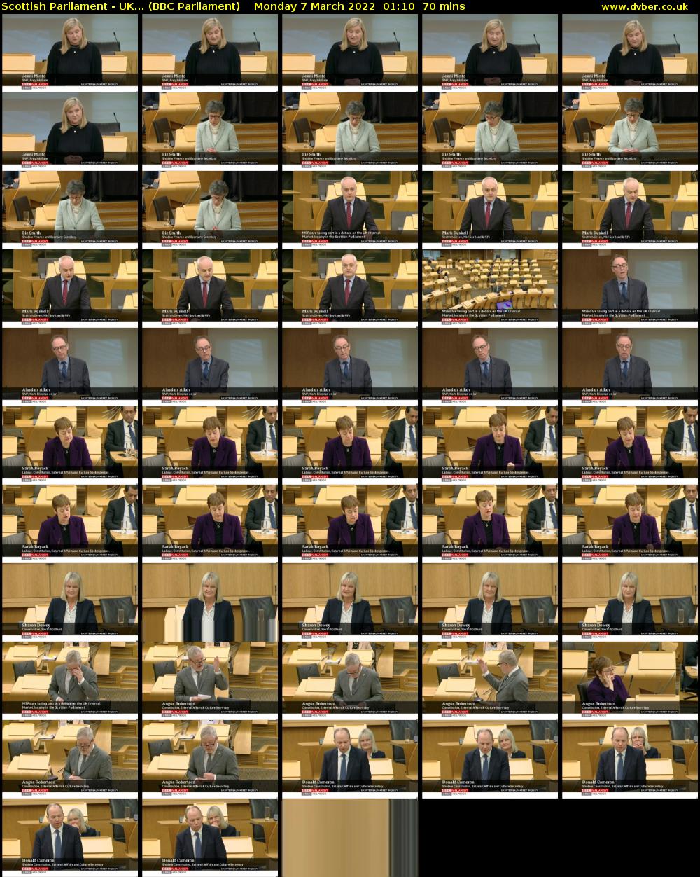 Scottish Parliament - UK... (BBC Parliament) Monday 7 March 2022 01:10 - 02:20