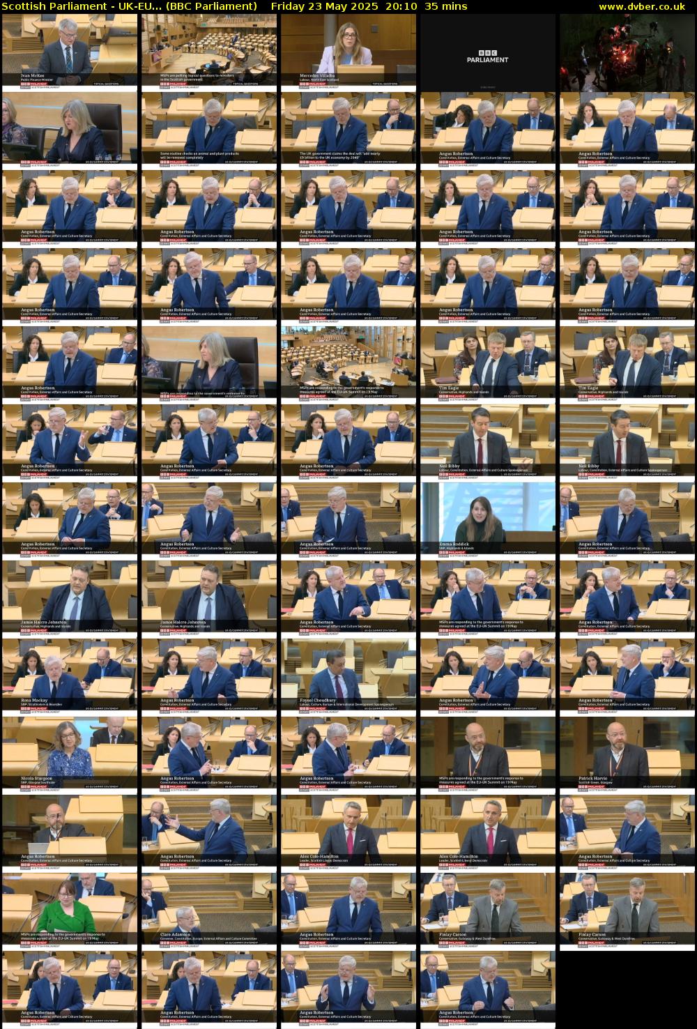 Scottish Parliament - UK-EU... (BBC Parliament) Friday 23 May 2025 20:10 - 20:45