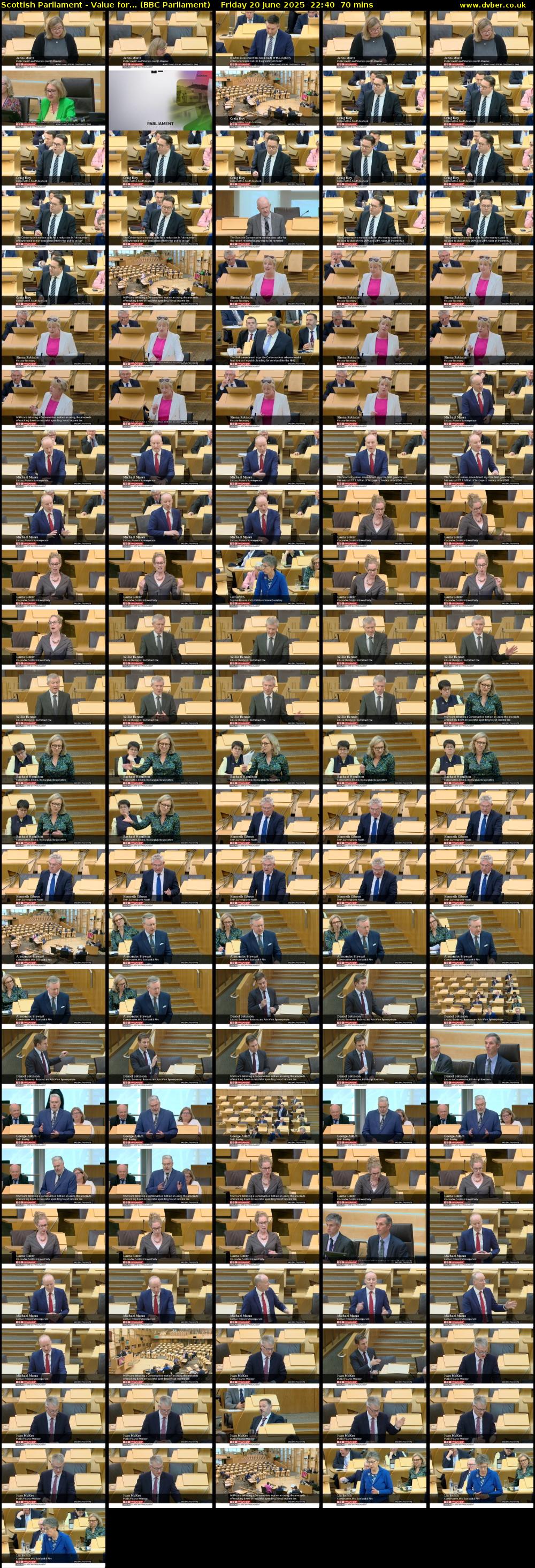 Scottish Parliament - Value for... (BBC Parliament) Friday 20 June 2025 22:40 - 23:50