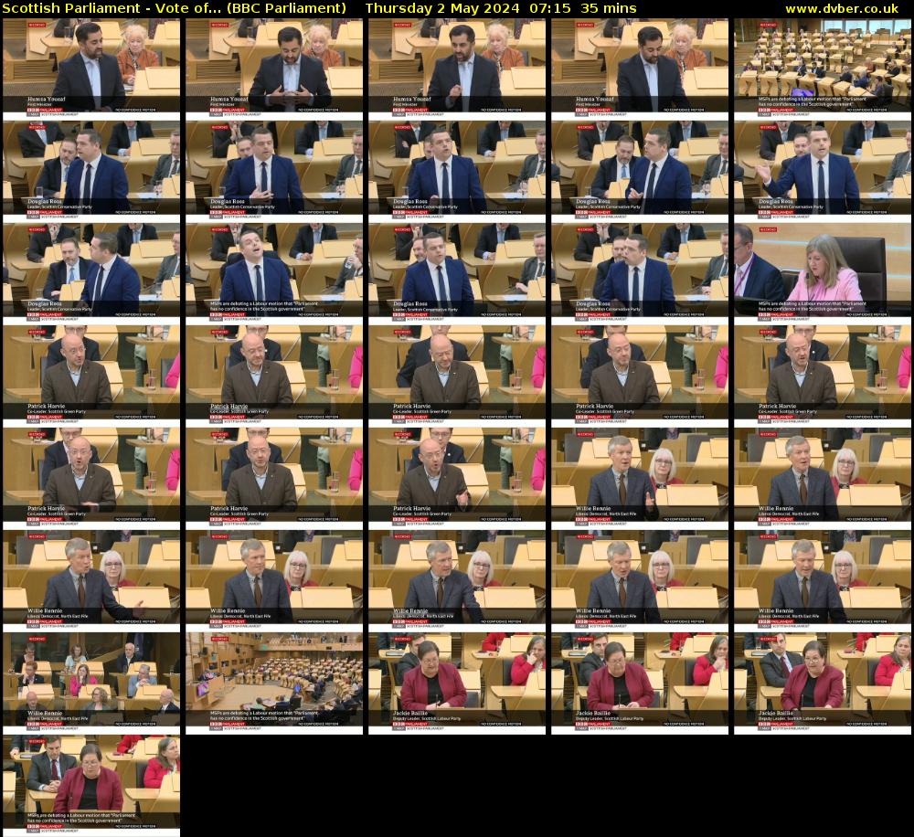 Scottish Parliament - Vote of... (BBC Parliament) Thursday 2 May 2024 07:15 - 07:50