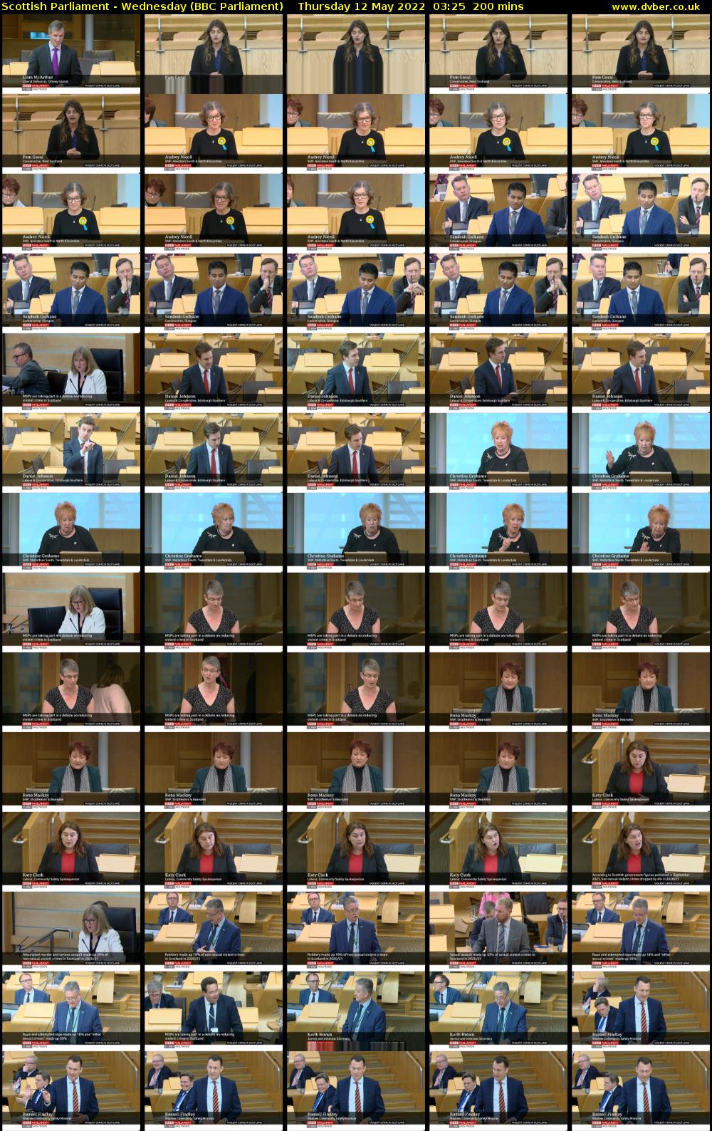 Scottish Parliament - Wednesday (BBC Parliament) Thursday 12 May 2022 03:25 - 06:45