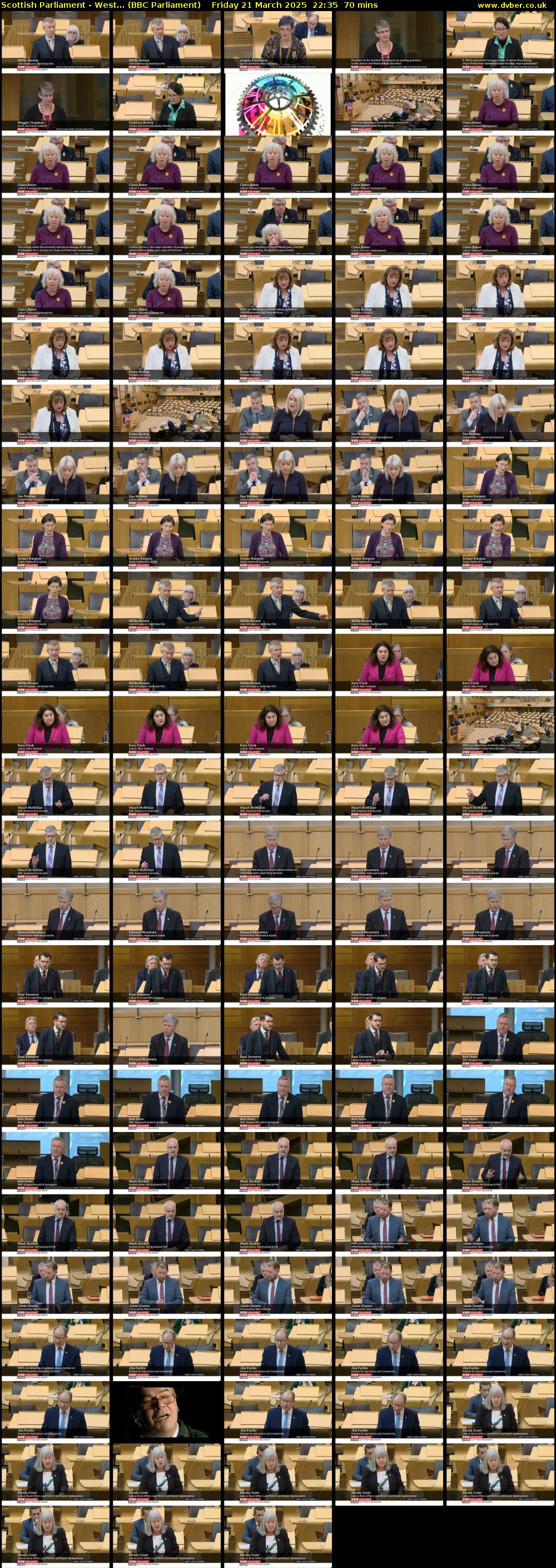 Scottish Parliament - West... (BBC Parliament) Friday 21 March 2025 22:35 - 23:45