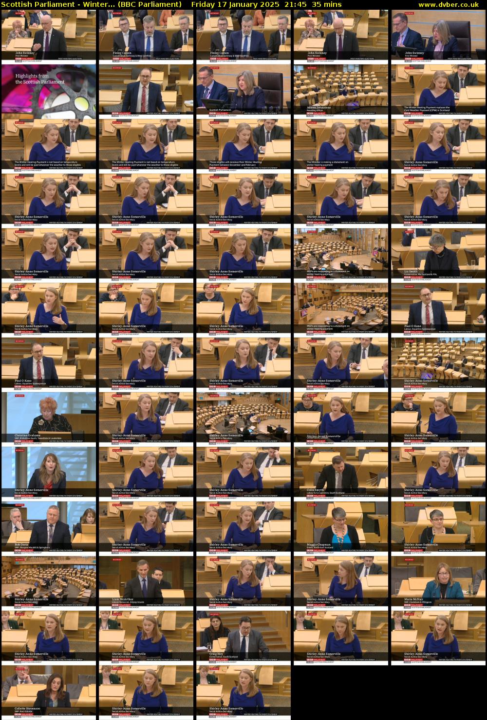 Scottish Parliament - Winter... (BBC Parliament) Friday 17 January 2025 21:45 - 22:20