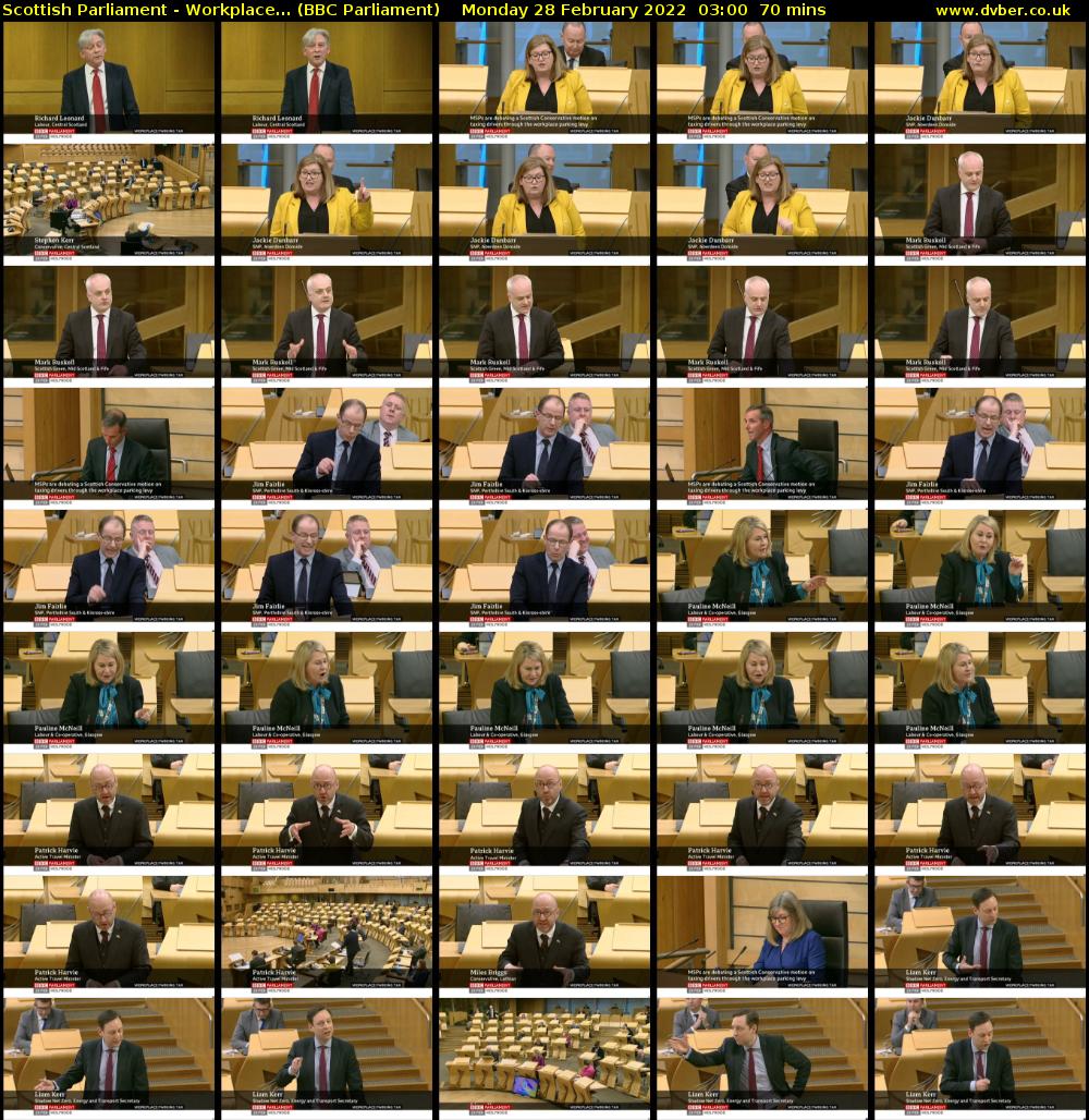 Scottish Parliament - Workplace... (BBC Parliament) Monday 28 February 2022 03:00 - 04:10
