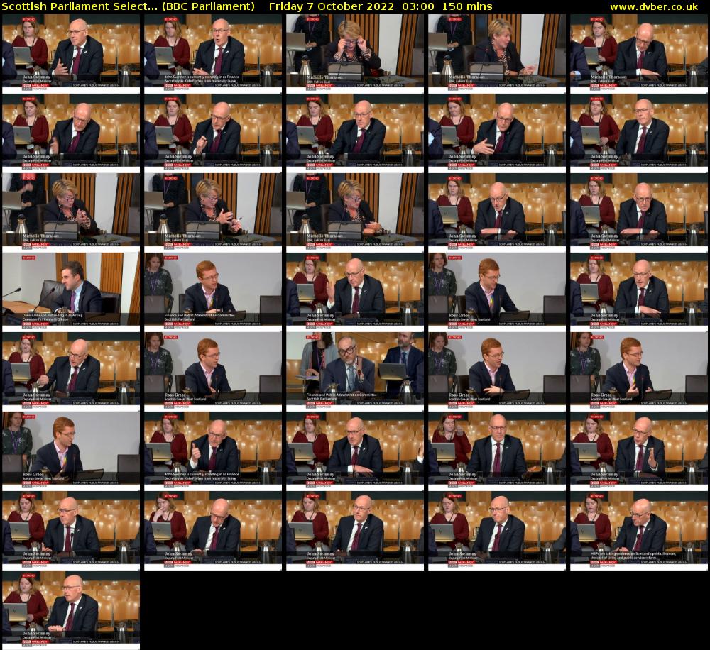 Scottish Parliament Select... (BBC Parliament) Friday 7 October 2022 03:00 - 05:30