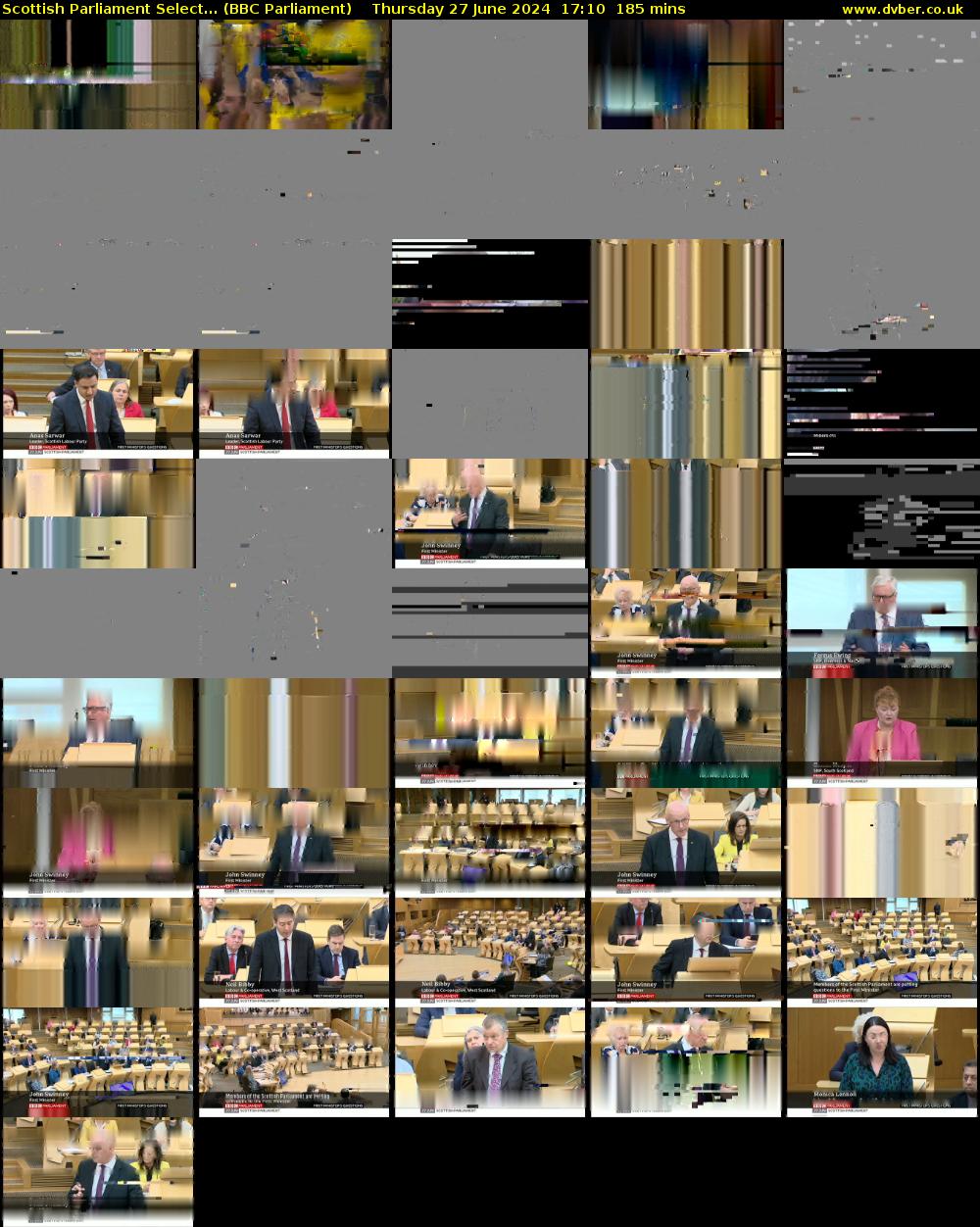 Scottish Parliament Select... (BBC Parliament) Thursday 27 June 2024 17:10 - 20:15