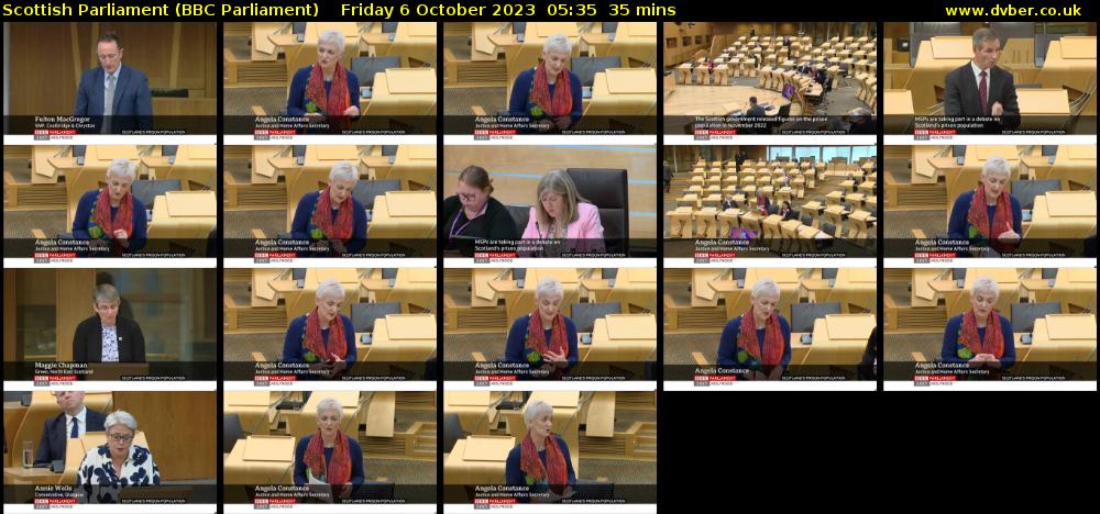 Scottish Parliament (BBC Parliament) Friday 6 October 2023 05:35 - 06:10